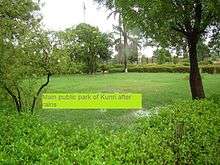 The main public park in Kunri after rains