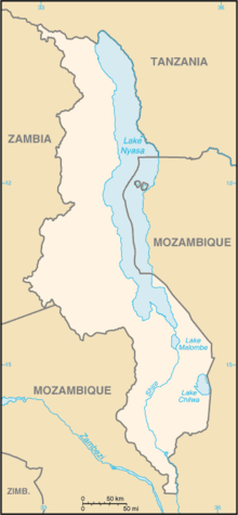 Map of Malawi.