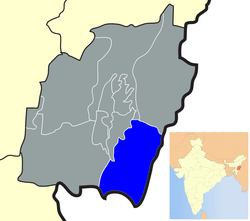 Location of Chandel district in Manipur