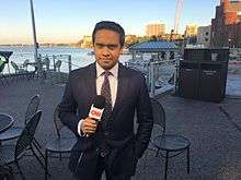 Raju reporting at the Memorial Union Terrace in Madison, Wisconsin