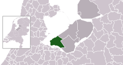 Highlighted position of Almere in a municipal map of Flevoland