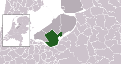 Highlighted position of Zeewolde in a municipal map of Flevoland