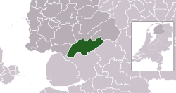 Highlighted position of Weststellingwerf in a municipal map of Friesland
