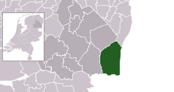 Highlighted position of Emmen in a municipal map of Drenthe