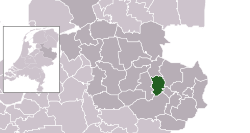 Highlighted position of Almelo in a municipal map of Overijssel