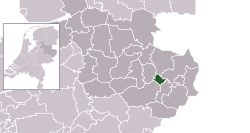 Highlighted position of Borne in a municipal map of Overijssel