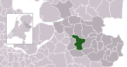 Highlighted position of Raalte in a municipal map of Overijssel
