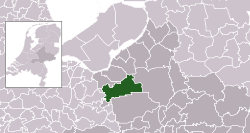 Highlighted position of Barneveld in a municipal map of Gelderland