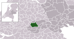 Highlighted position of Geldermalsen in a municipal map of Gelderland