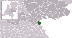 Highlighted position of Groesbeek in a municipal map of Gelderland