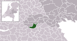 Highlighted position of Maasdriel in a municipal map of Gelderland