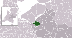 Highlighted position of Putten in a municipal map of Gelderland
