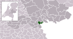 Highlighted position of Ubbergen in a municipal map of Gelderland