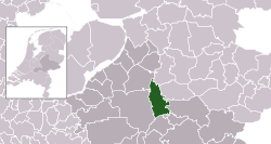 Highlighted position of Voorst in a municipal map of Gelderland