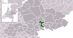 Highlighted position of Zevenaar in a municipal map of Gelderland