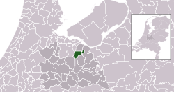 Highlighted position of Baarn in a municipal map of Utrecht