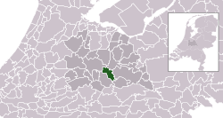 Highlighted position of Bunnik in a municipal map of Utrecht