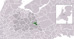 Highlighted position of Woudenberg in a municipal map of Utrecht
