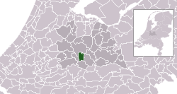 Highlighted position of Nieuwegein in a municipal map of Utrecht