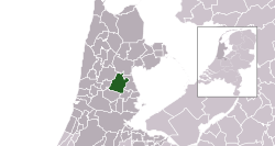 Highlighted position of Beemster in a municipal map of North Holland