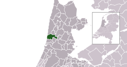 Highlighted position of Castricum in a municipal map of North Holland