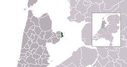 Highlighted position of Enkhuizen in a municipal map of North Holland