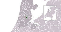 Highlighted position of Oostzaan in a municipal map of North Holland