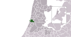 Highlighted position of Velsen in a municipal map of North Holland