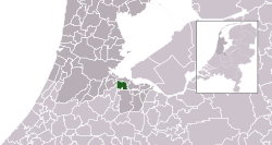 Highlighted position of Weesp in a municipal map of North Holland
