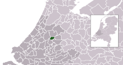 Highlighted position of the former municipality of Boskoop