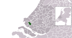 Highlighted position of Brielle in a municipal map of South Holland