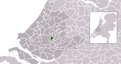 Highlighted position of Capelle aan den IJssel in a municipal map of South Holland