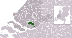 Highlighted position of Binnenmaas in a municipal map of South Holland