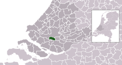 Highlighted position of Albrandswaard in a municipal map of South Holland