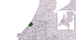 Highlighted position of Wassenaar in a municipal map of South Holland