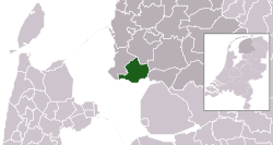 Highlighted position of Gaasterlân-Sleat in a municipal map of Friesland