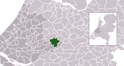 Highlighted position of Zederik in a municipal map of South Holland