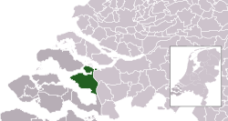 Highlighted position of Tholen in a municipal map of Zeeland