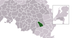 Highlighted position of Asten in a municipal map of North Brabant