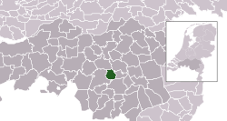 Highlighted position of Best in a municipal map of North Brabant