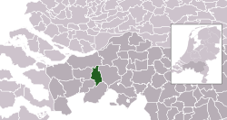 Highlighted position of Etten-Leur in a municipal map of North Brabant