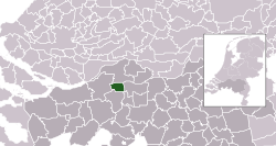 Highlighted position of Geertruidenberg in a municipal map of North Brabant