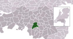 Highlighted position of Oirschot in a municipal map of North Brabant