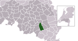 Highlighted position of Someren in a municipal map of North Brabant