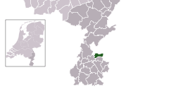 Highlighted position of Onderbanken in a municipal map of Limburg