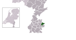 Highlighted position of Landgraaf in a municipal map of Limburg