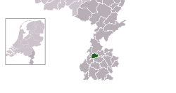 Highlighted position of Beek in a municipal map of Limburg