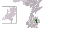 Highlighted position of Heerlen in a municipal map of Limburg