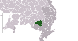 Highlighted position of Nederweert in a municipal map of Limburg