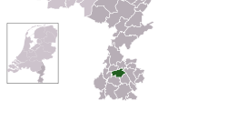 Highlighted position of Nuth in a municipal map of Limburg